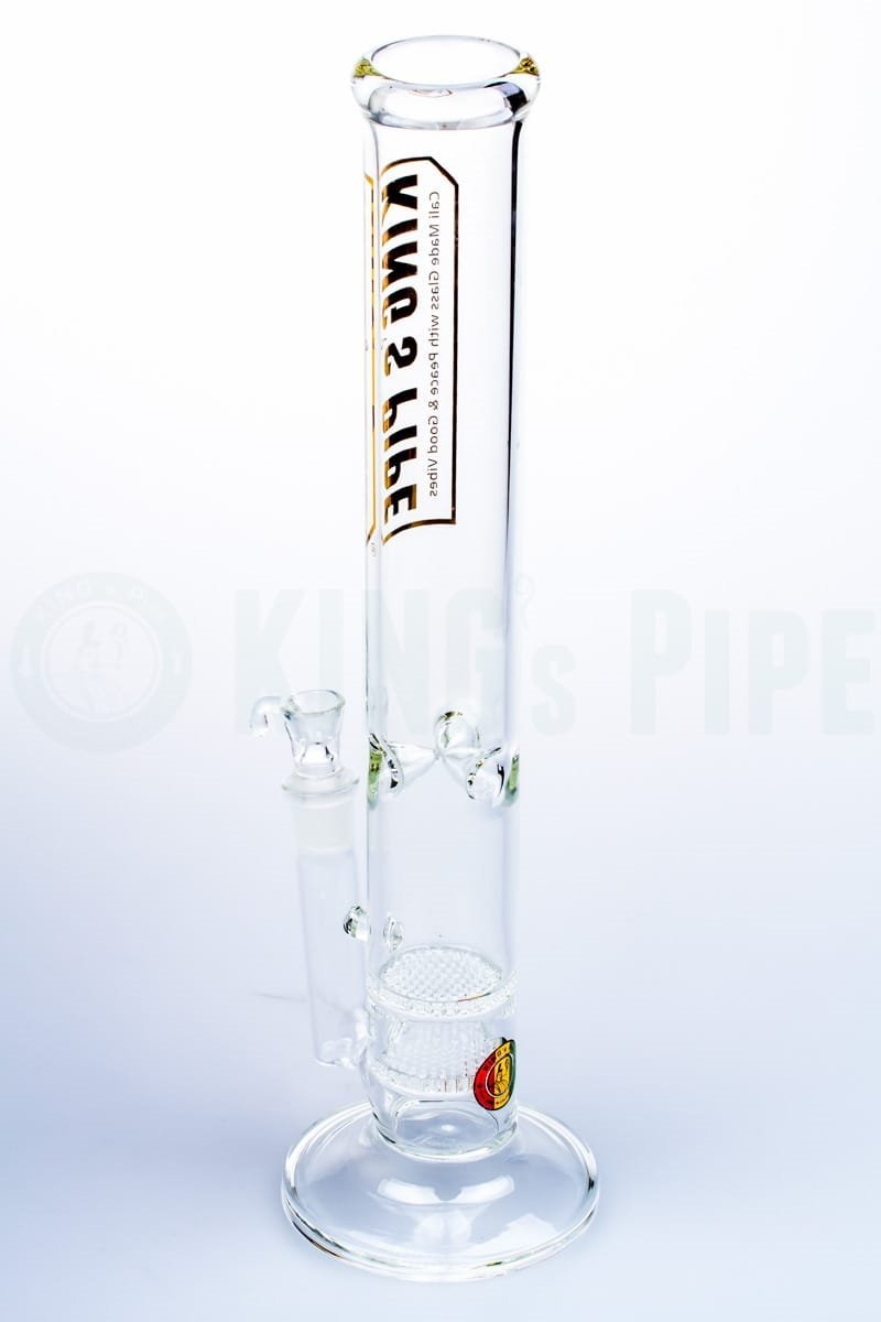 KING&#39;s Pipe Glass - 16&#39;&#39; Double Honeycomb Straight Water Bong