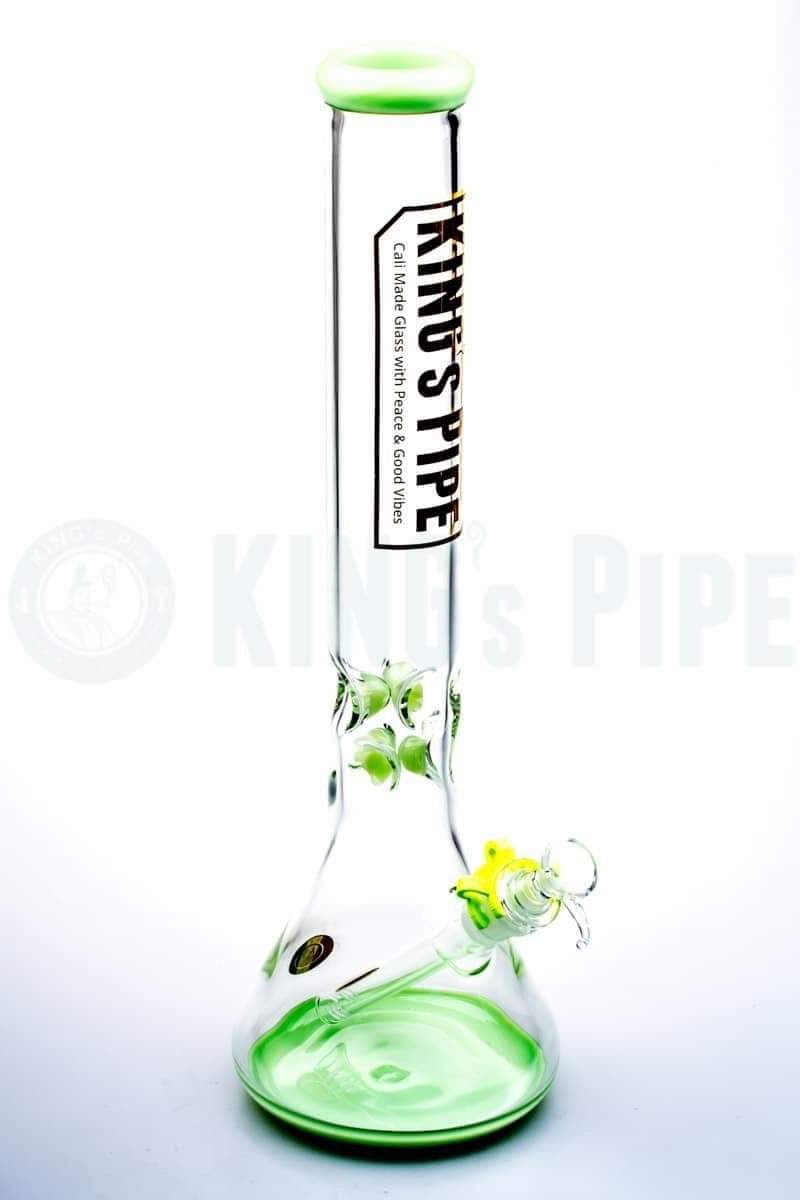 KING&#39;s Pipe Glass - 16 Inch Beaker Bong with Lime