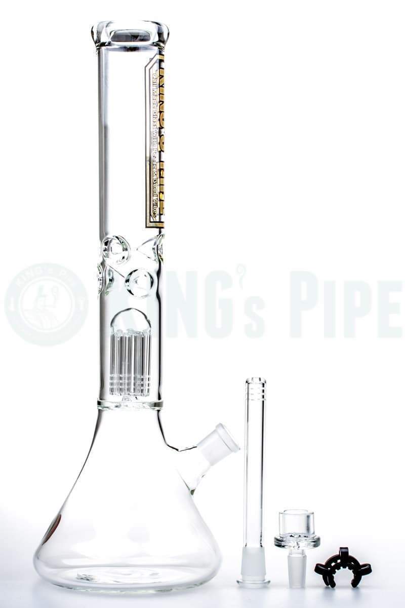 KING&#39;s Pipe Glass - 16 Inch Single Tree Perc Beaker Bong