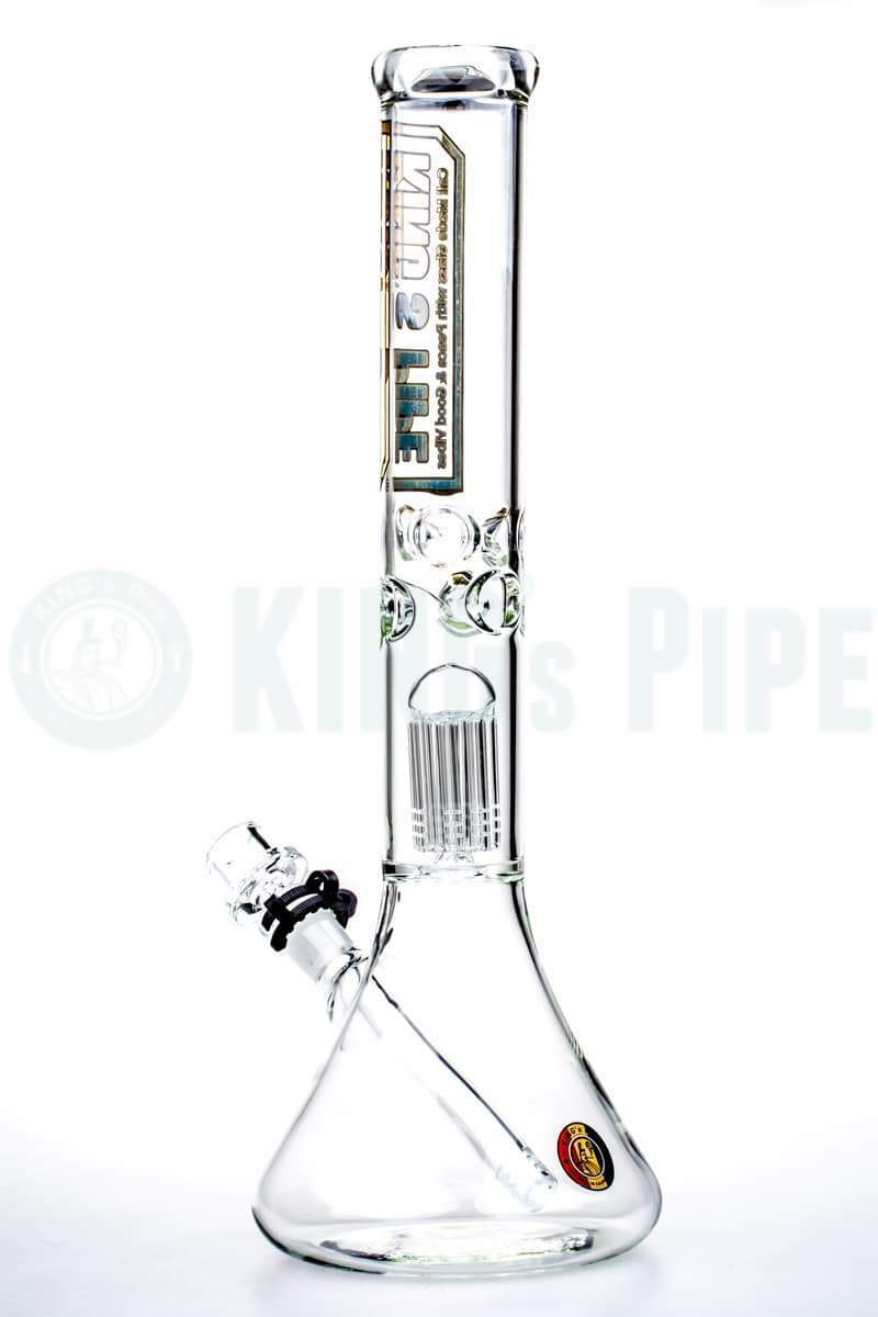 KING&#39;s Pipe Glass - 16 Inch Single Tree Perc Beaker Bong