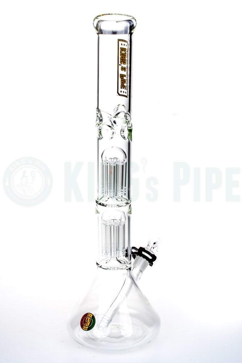 KING&#39;s Pipe Glass - 18’’ Double Tree Perc Beaker Bong