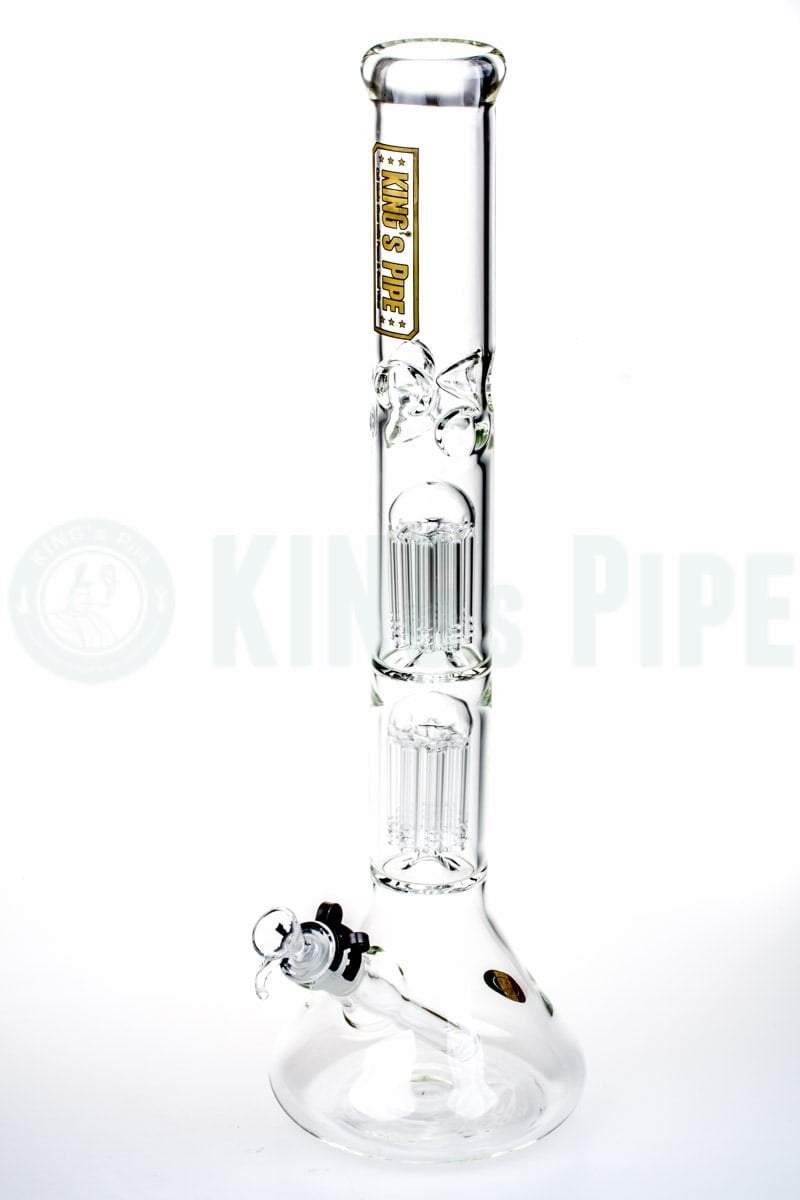 KING&#39;s Pipe Glass - 18’’ Double Tree Perc Beaker Bong