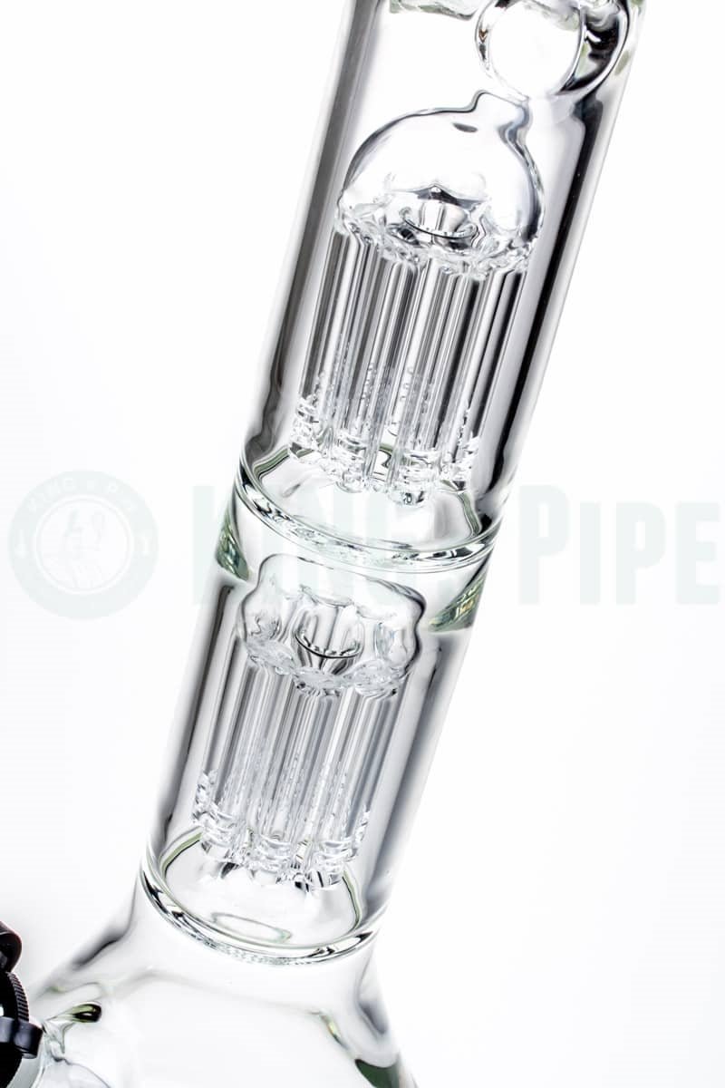 KING&#39;s Pipe Glass - 18’’ Double Tree Perc Beaker Bong