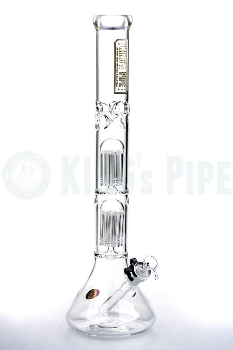 KING&#39;s Pipe Glass - 18’’ Double Tree Perc Beaker Bong