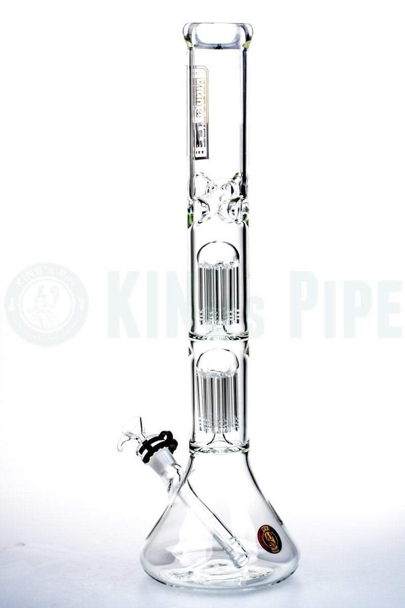 KING&#39;s Pipe Glass - 18’’ Double Tree Perc Beaker Bong