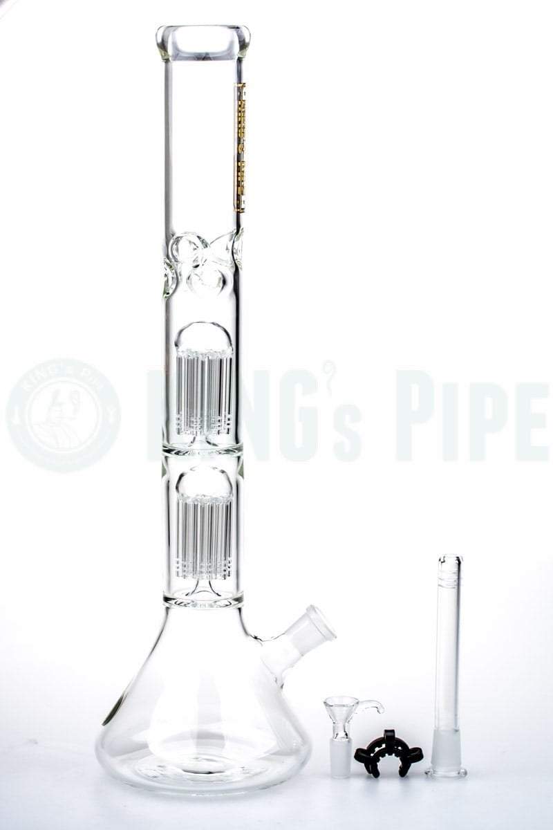 KING&#39;s Pipe Glass - 18’’ Double Tree Perc Beaker Bong