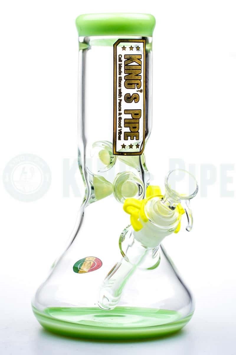 KING's Pipe Glass - 8 Inch Beaker Bong with Lime