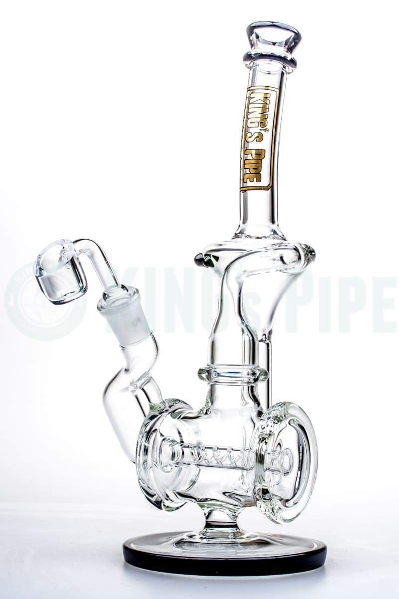 KING&#39;s Pipe Glass - Barrel Recycler Rig Black