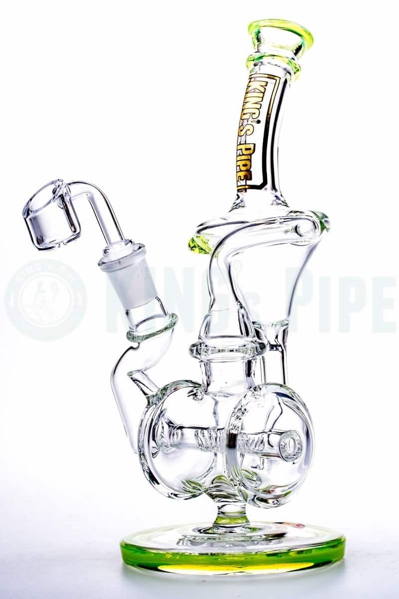 KING&#39;s Pipe Glass - Barrel Recycler Rig Slime Green