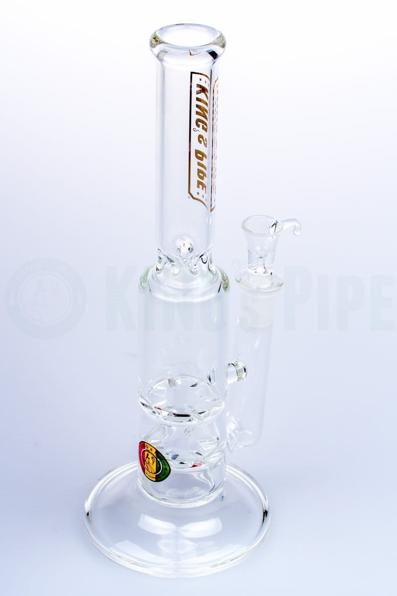 KING&#39;s Pipe Glass - Double Tornado Perc Water Bong