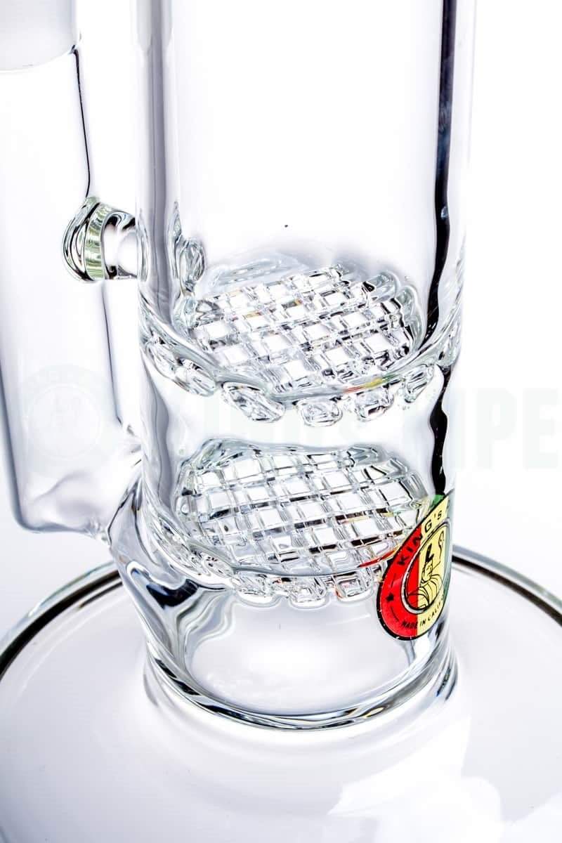 KING&#39;s Pipe Glass - Double Waffle Perc Bong