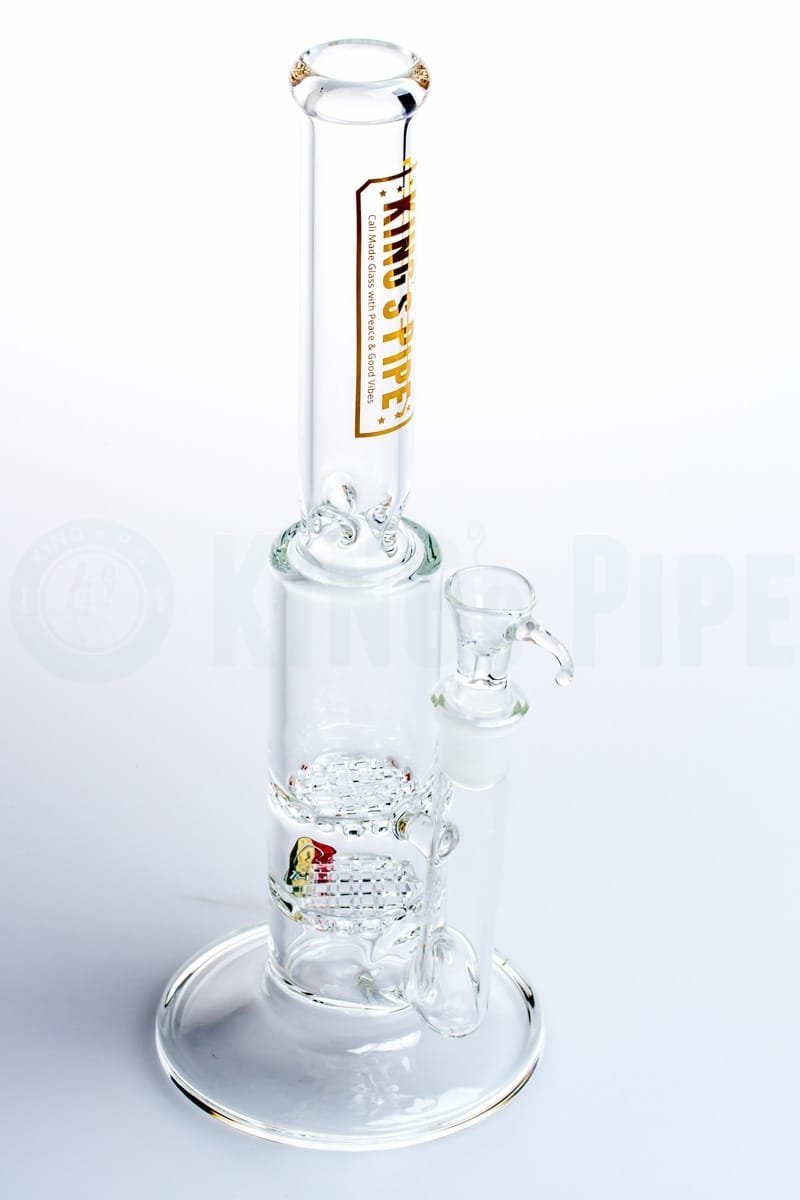 KING&#39;s Pipe Glass - Double Waffle Perc Bong