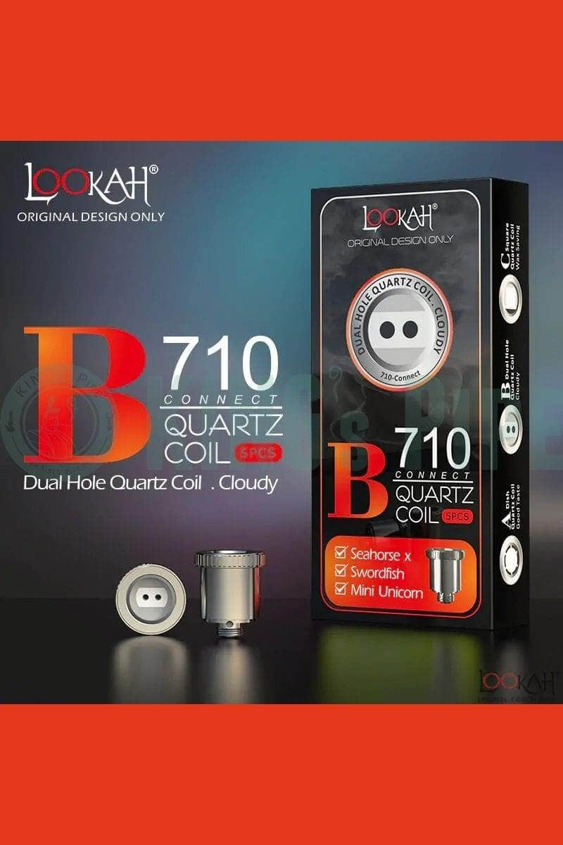 Lookah 710 Quartz Wax Dish Coils (5 Pack) Type B: Dual Hole Hive Atomizer