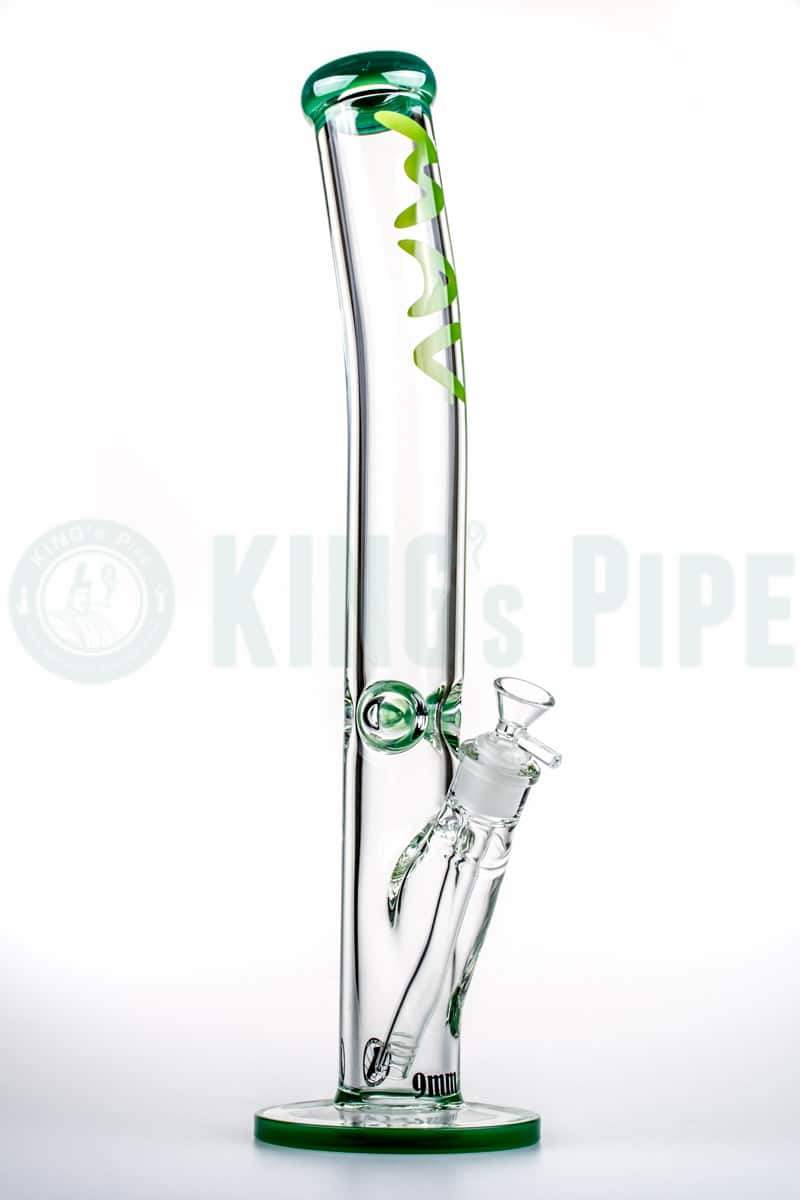 MAV Glass - 18 Inch 9mm Bent Neck Tube Bong Green