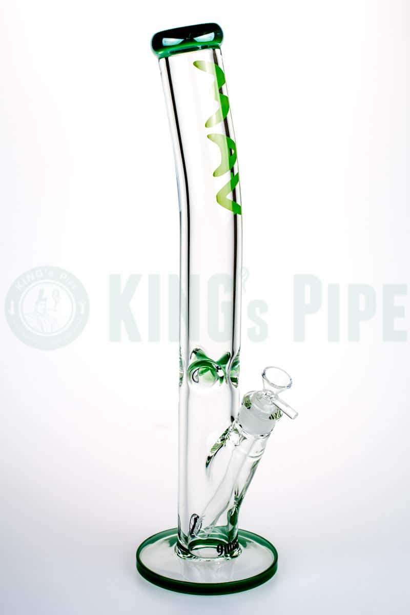 MAV Glass - 18 Inch 9mm Bent Neck Tube Bong Green