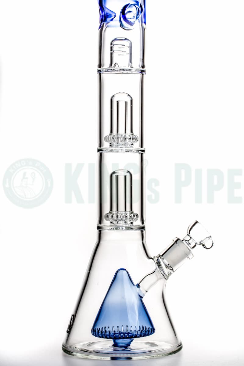 MAV Glass - 18 Inch Pyramid to Double UFO Beaker Bong Blue