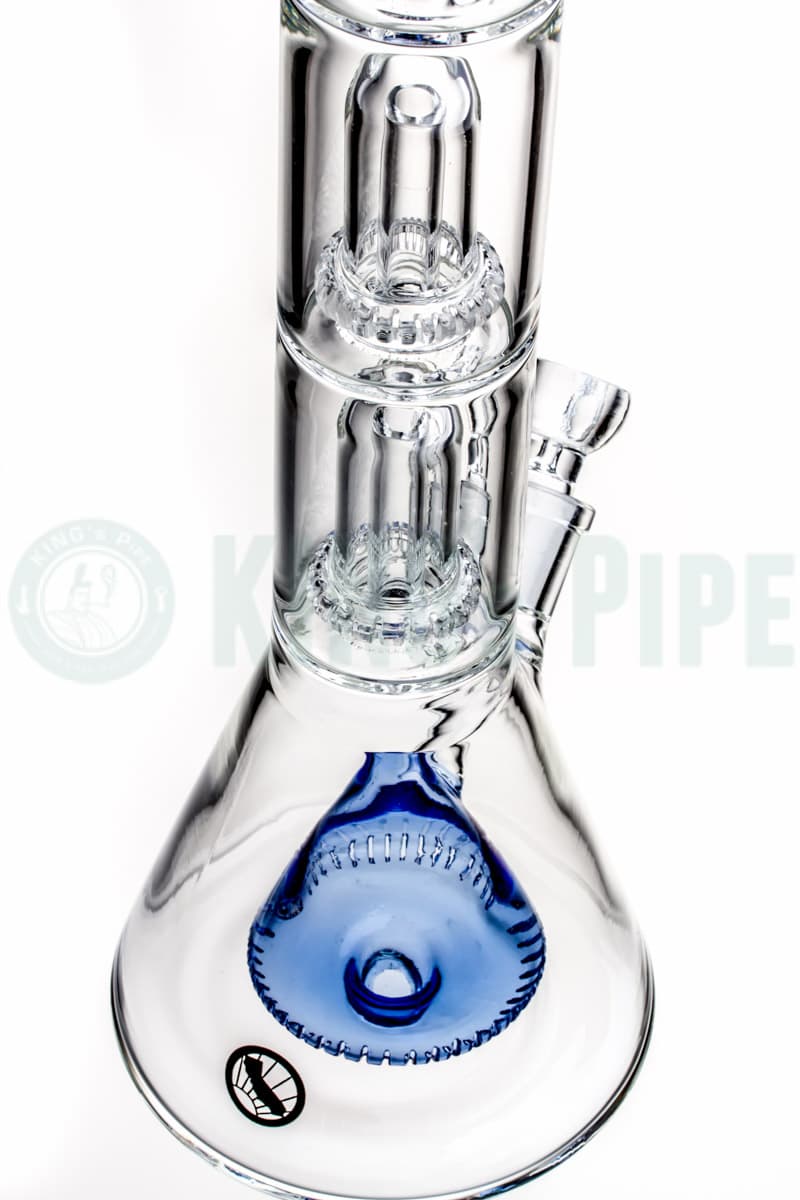 MAV Glass - 18 Inch Pyramid to Double UFO Beaker Bong Blue