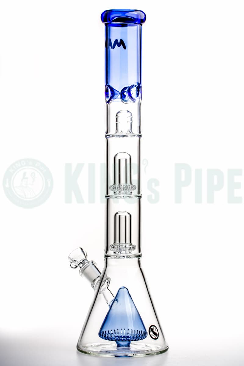 MAV Glass - 18 Inch Pyramid to Double UFO Beaker Bong Blue