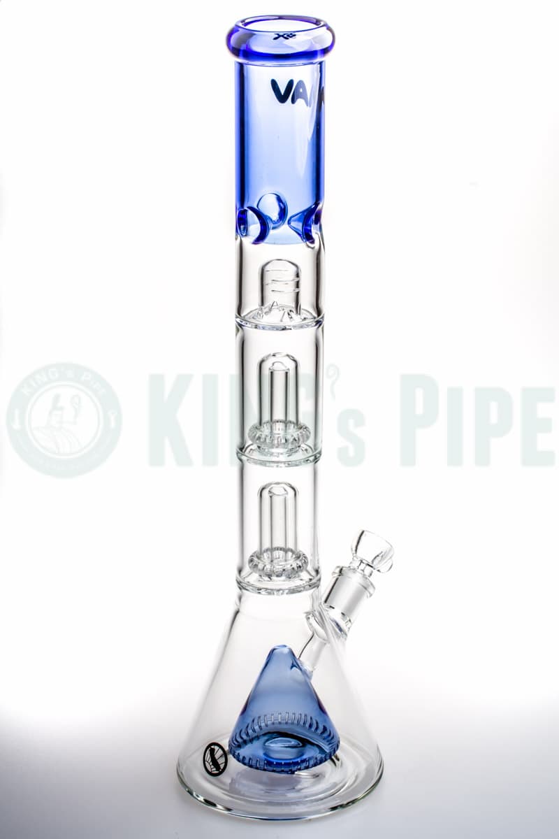 MAV Glass - 18 Inch Pyramid to Double UFO Beaker Bong Blue