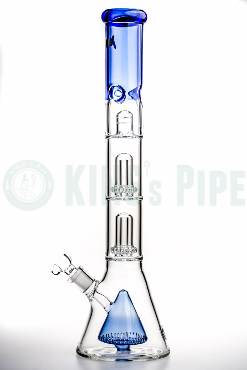 MAV Glass - 18 Inch Pyramid to Double UFO Beaker Bong Blue