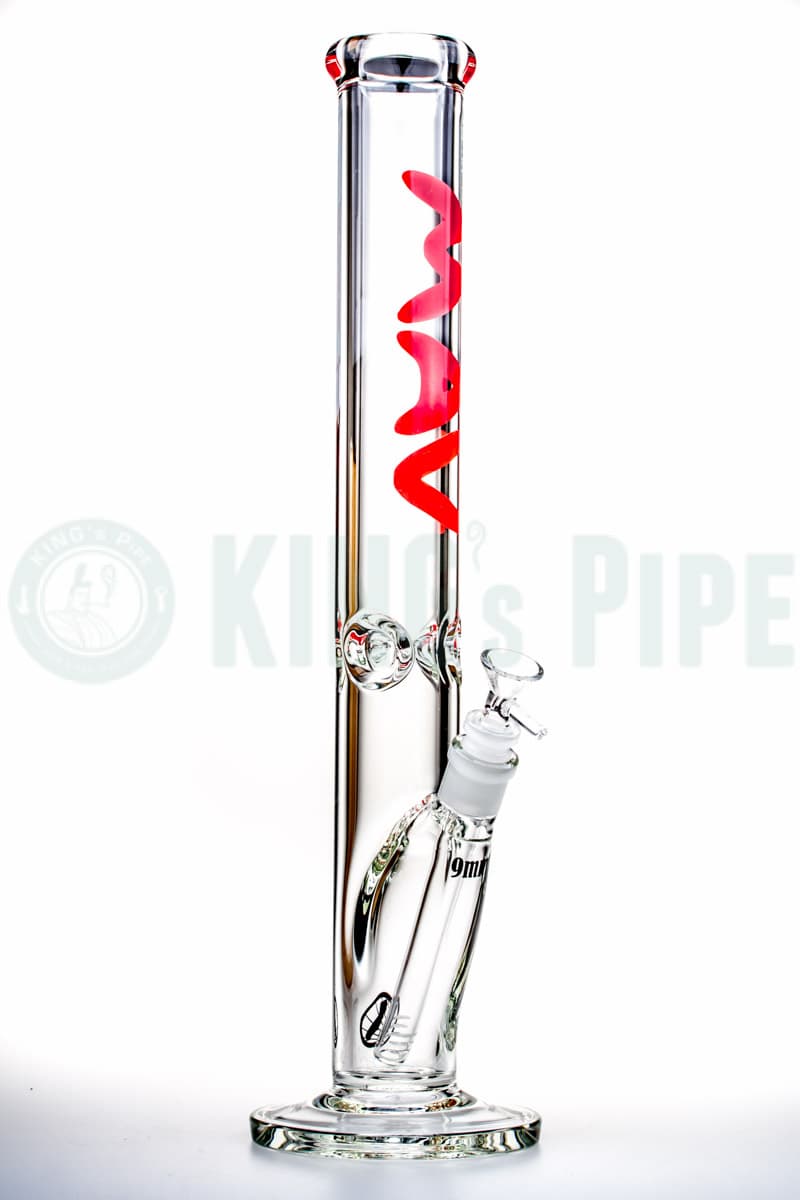 MAV Glass - 9mm Thick 18&#39;&#39; Straight Tube Bong Red