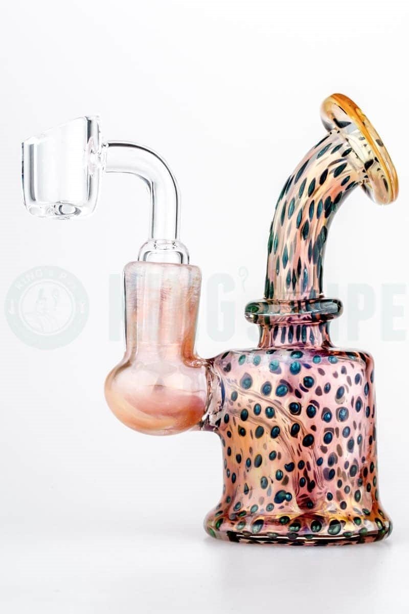 Pink Leopard Fumed Mini Dab Rig by Nova Glass