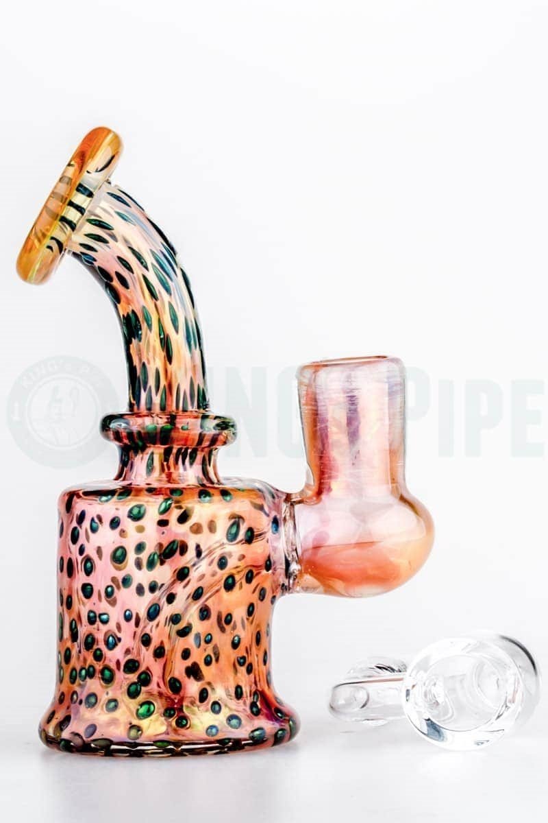 Pink Leopard Fumed Mini Dab Rig by Nova Glass