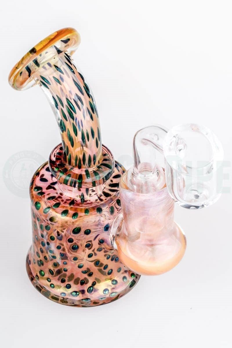 Pink Leopard Fumed Mini Dab Rig by Nova Glass