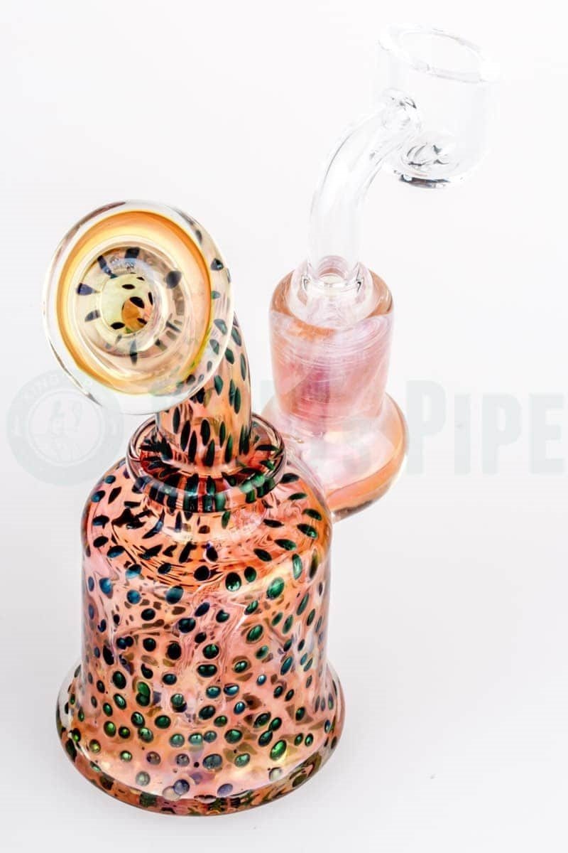 Pink Leopard Fumed Mini Dab Rig by Nova Glass