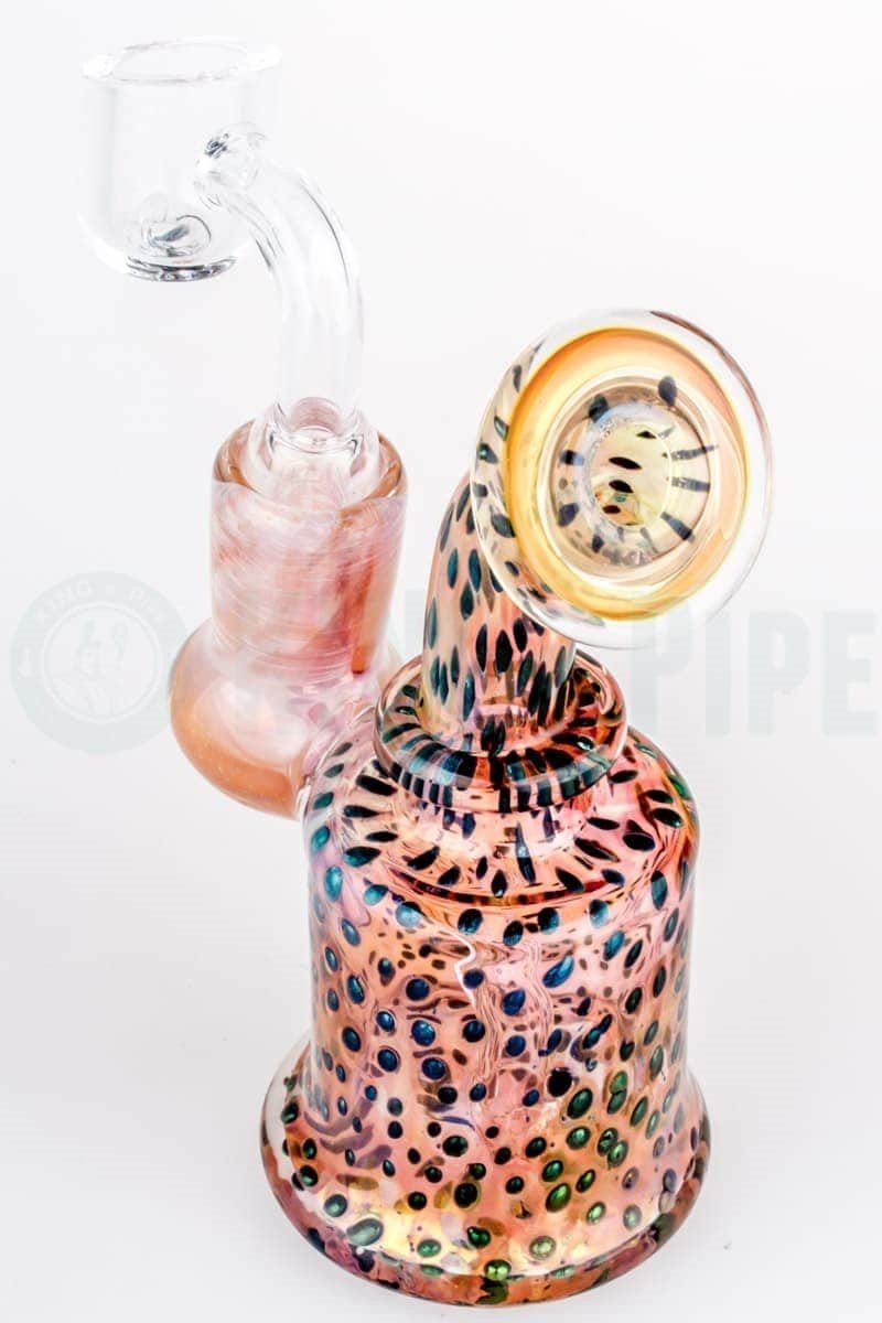 Pink Leopard Fumed Mini Dab Rig by Nova Glass