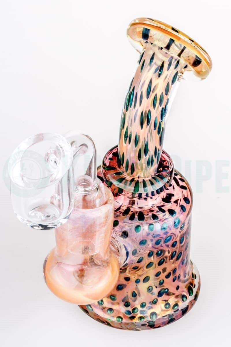 Pink Leopard Fumed Mini Dab Rig by Nova Glass