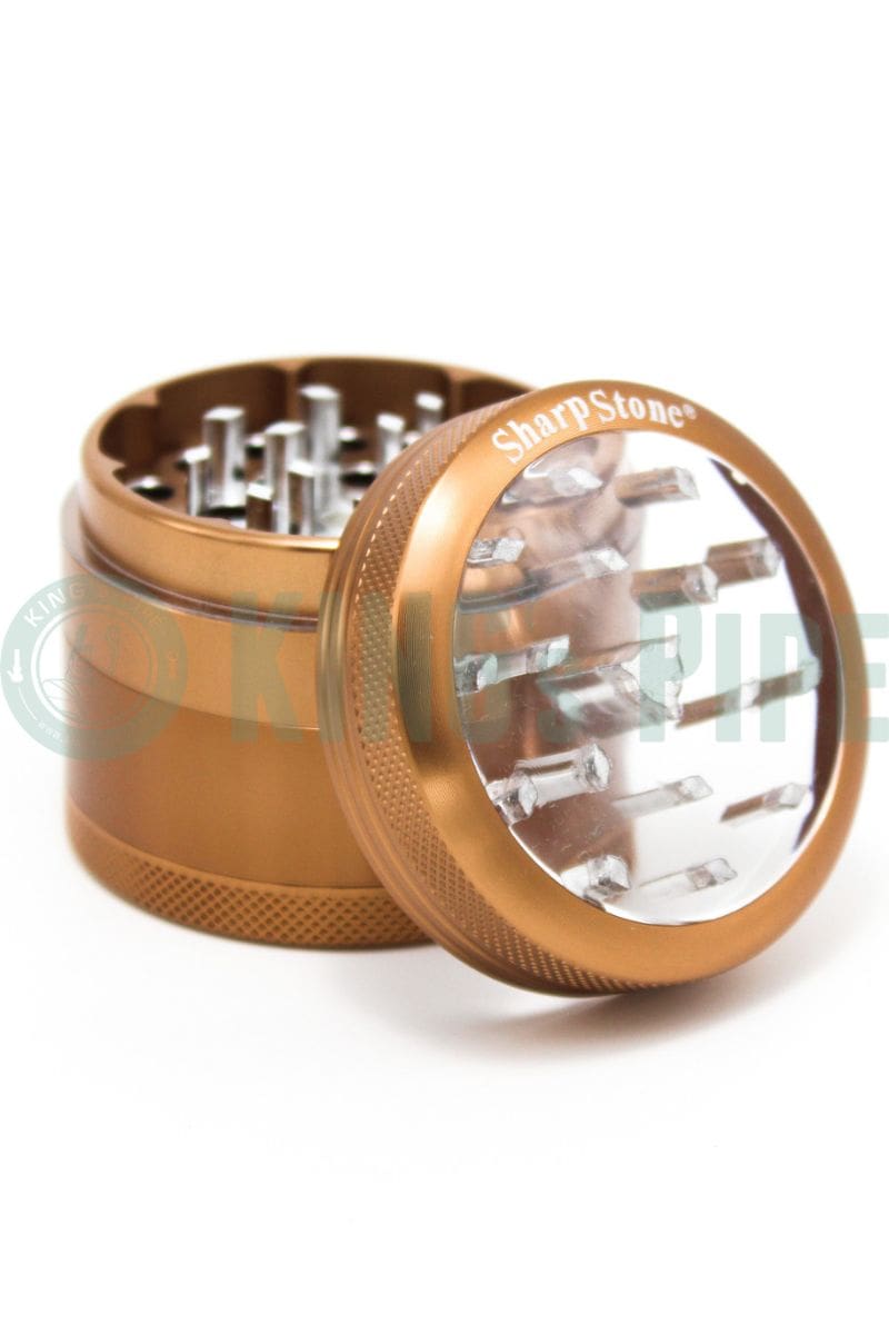 Sharp Stone - 2.2&quot; Medium Clear Top V2 Grinder Brown