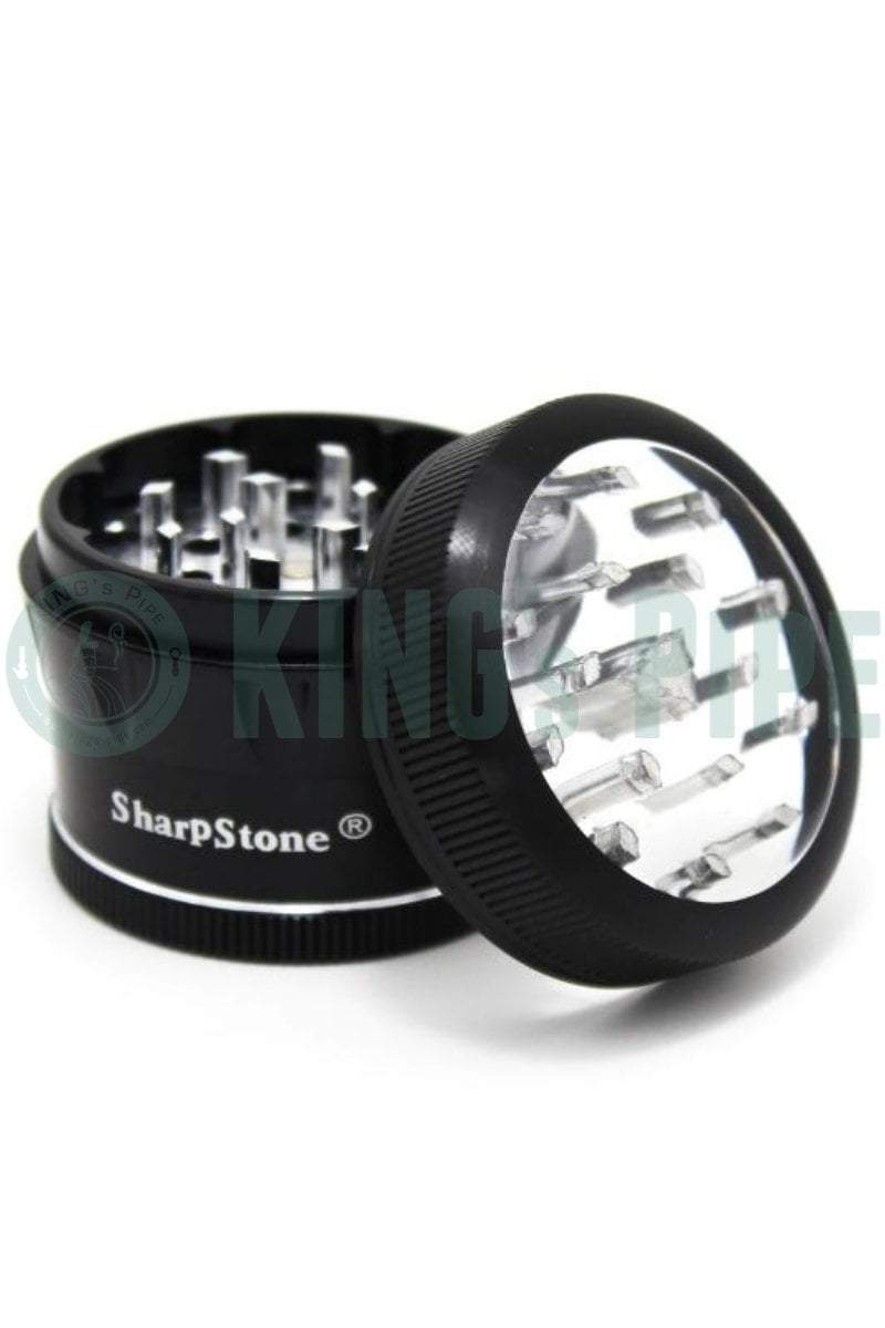 Sharp Stone - 2.2&quot; Medium Clear Top V2 Grinder Black