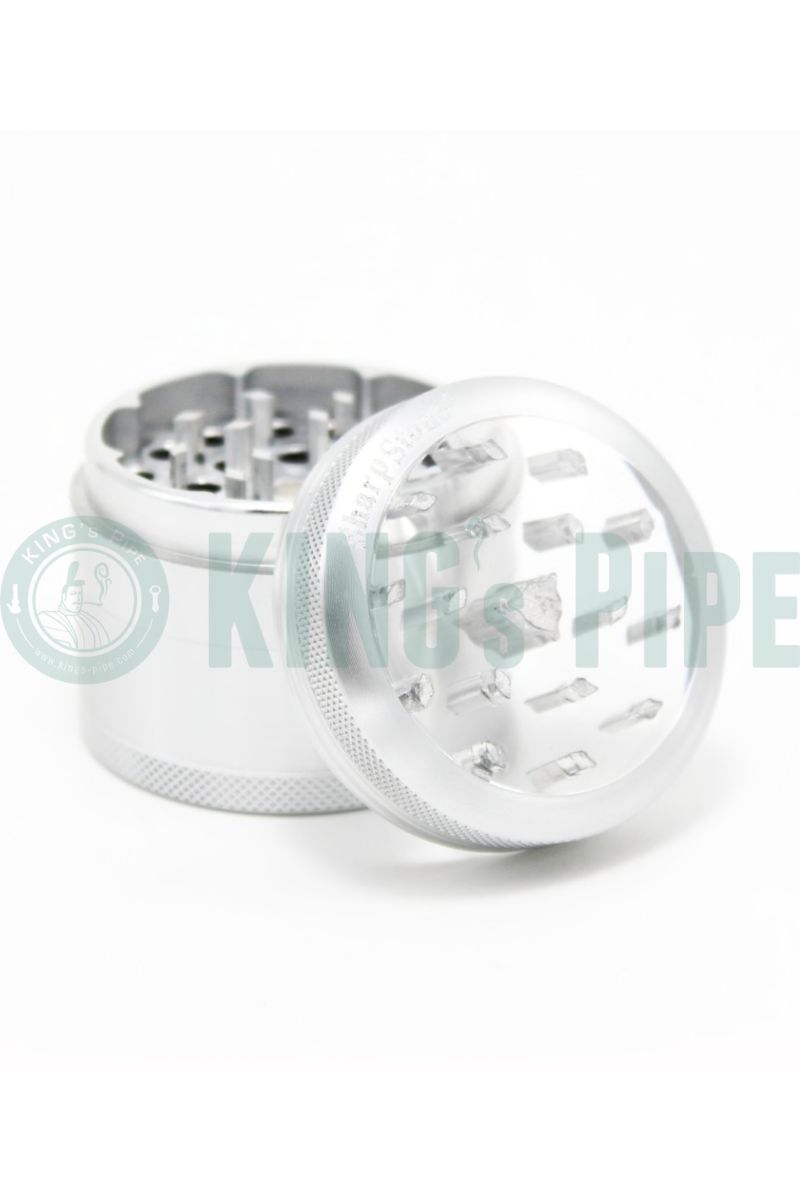 Sharp Stone - 2.5&quot; Large Clear Top V2 Grinder Silver