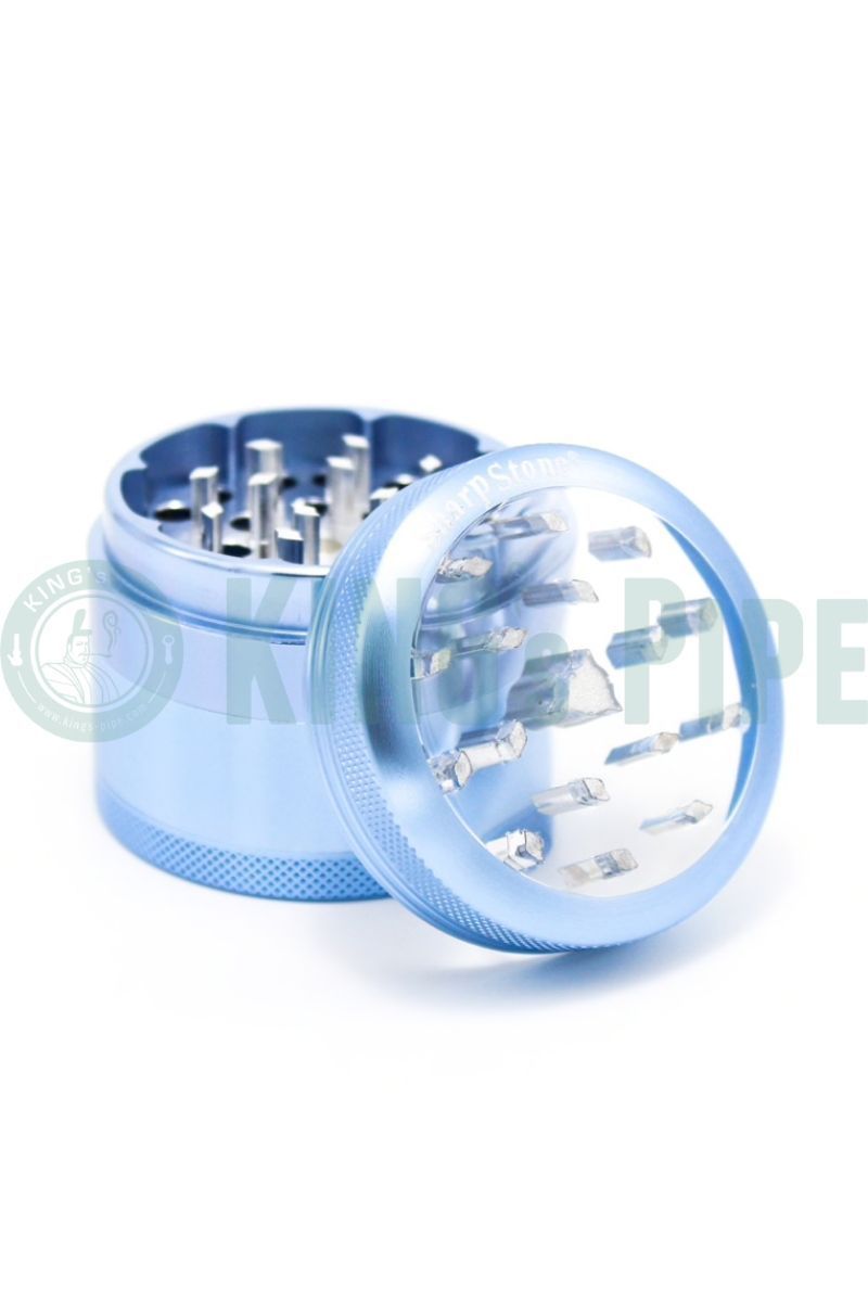 Sharp Stone - 2.5&quot; Large Clear Top V2 Grinder Blue